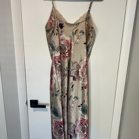 Floral Satin Slip Dress - Picture 4 of 6